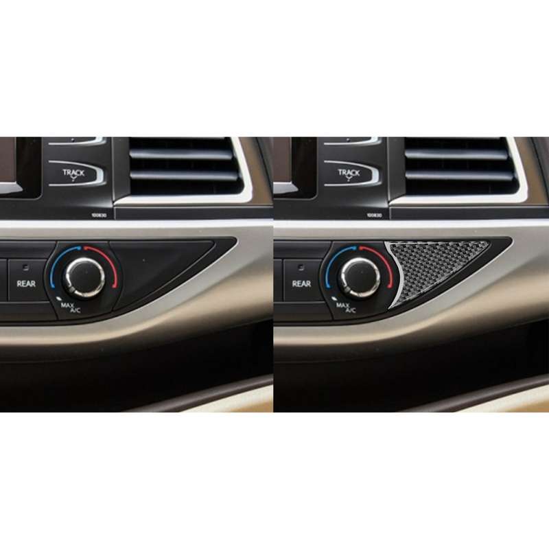 Car Carbon Fiber Air Conditioner Switch Decorative Sticker for Toyota Highlander 2014-2019, Left Dri