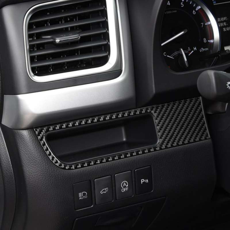 Car Carbon Fiber Driver Card Slot Panel Decorative Sticker for Toyota Highlander 2014-2019, Left Dri