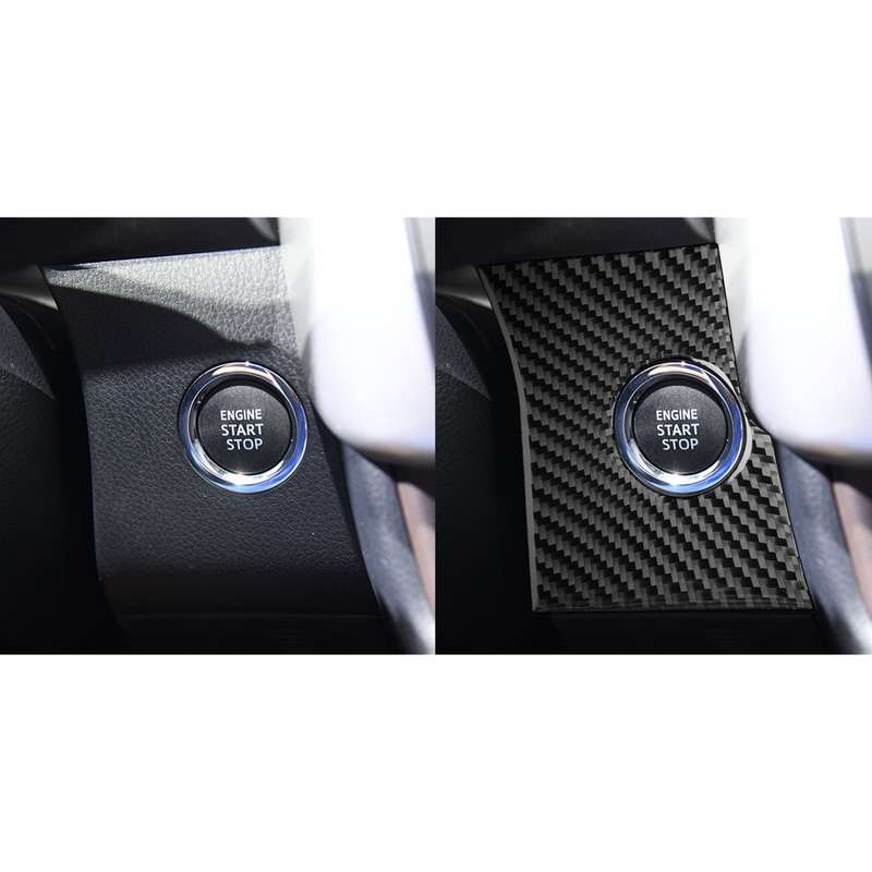Car Carbon Fiber Ignition Switch Panel Decorative Sticker for Toyota Highlander 2014-2019, Left Driv