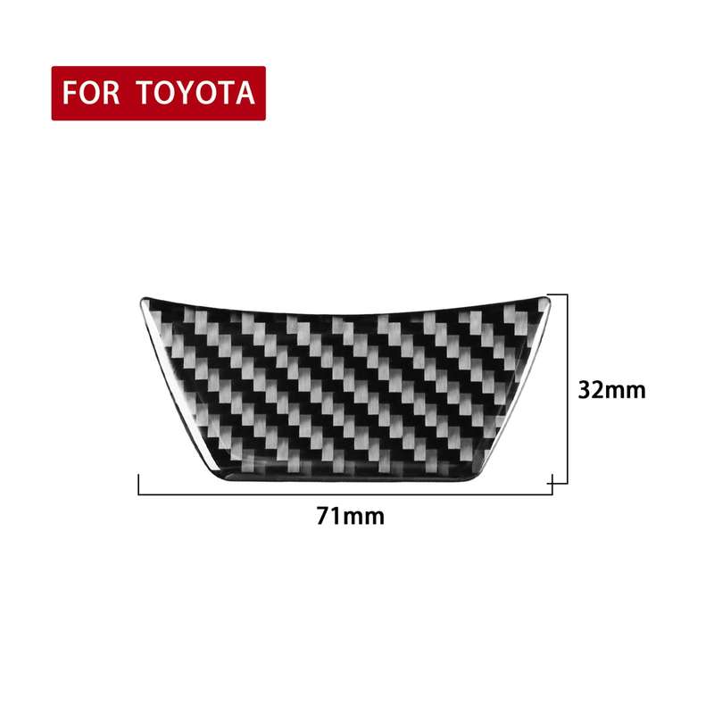 Car Carbon Fiber Steering Wheel Decorative Sticker for Toyota Highlander 2014-2019, Left Drive