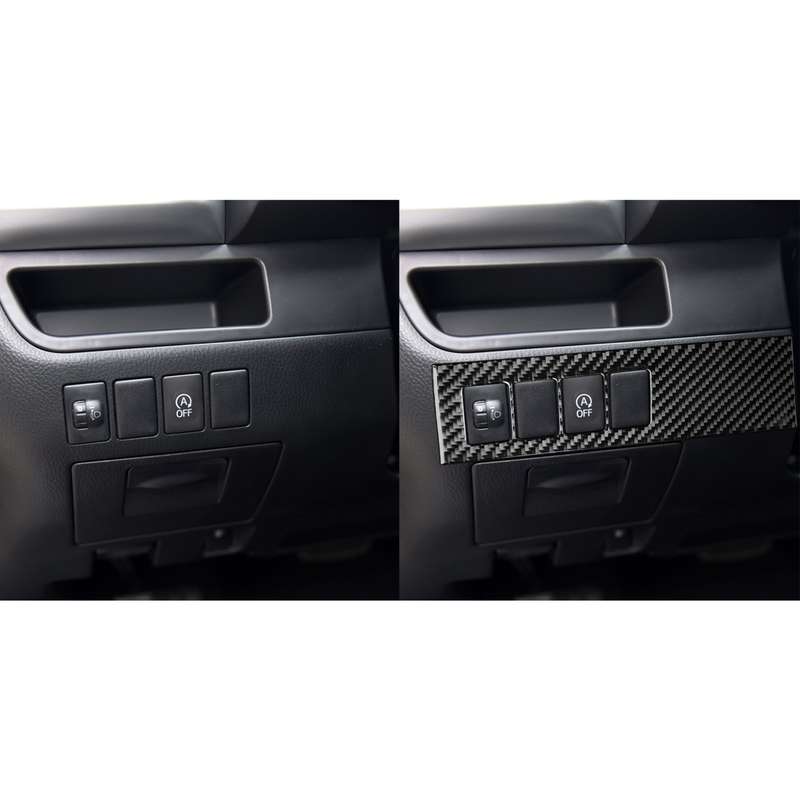 Car Carbon Fiber Headlight Adjustment Switch Panel Decorative Sticker for Toyota Highlander 2014-201