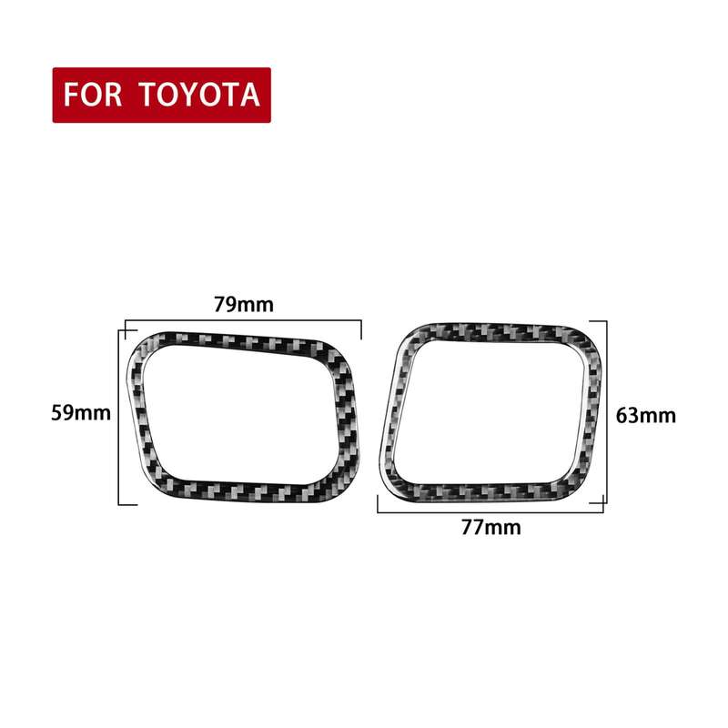 Car Carbon Fiber Dashboard Air Outlet Decorative Sticker for Toyota Highlander 2014-2019, Left Drive