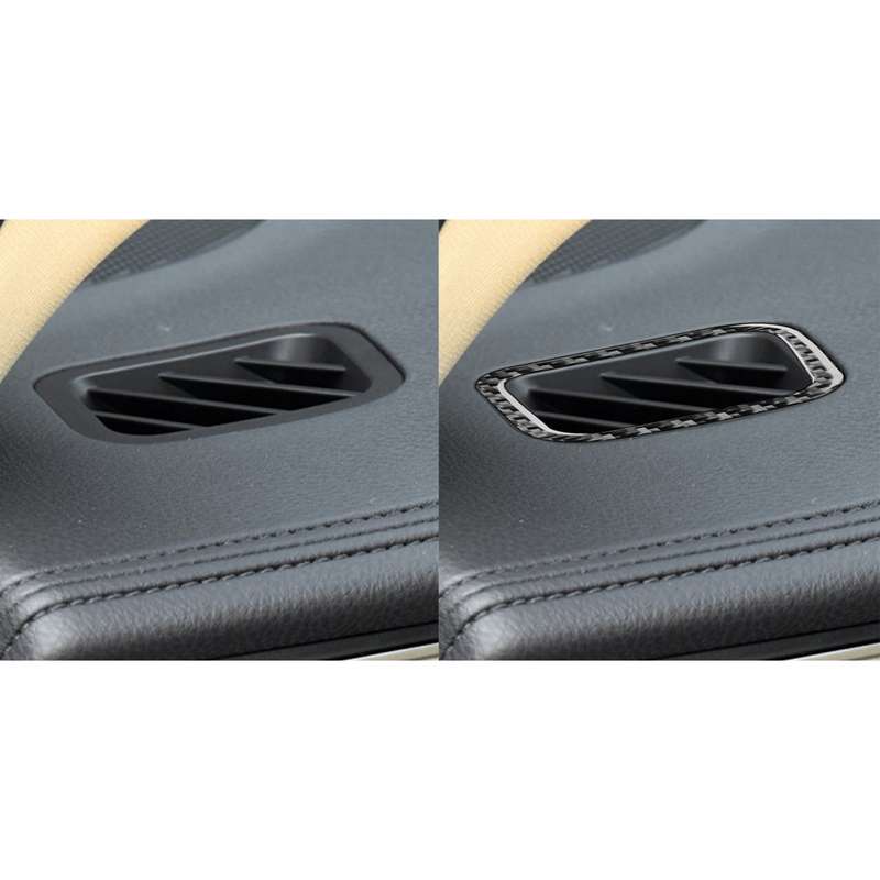 Car Carbon Fiber Dashboard Air Outlet Decorative Sticker for Toyota Highlander 2014-2019, Left Drive