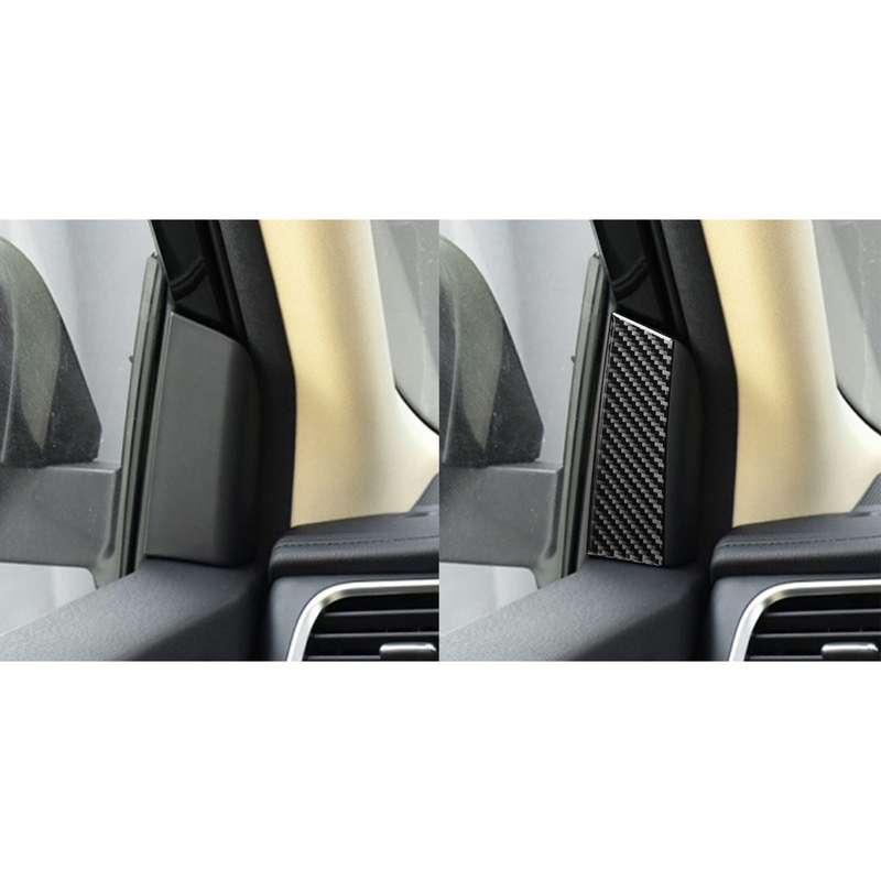 Car Carbon Fiber A-pillar Decorative Sticker for Toyota Highlander 2014-2019, Left Drive