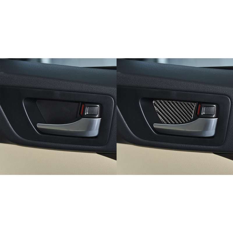 Car Carbon Fiber Inside Door Bowl Decorative Sticker for Toyota Highlander 2014-2019, Left Drive