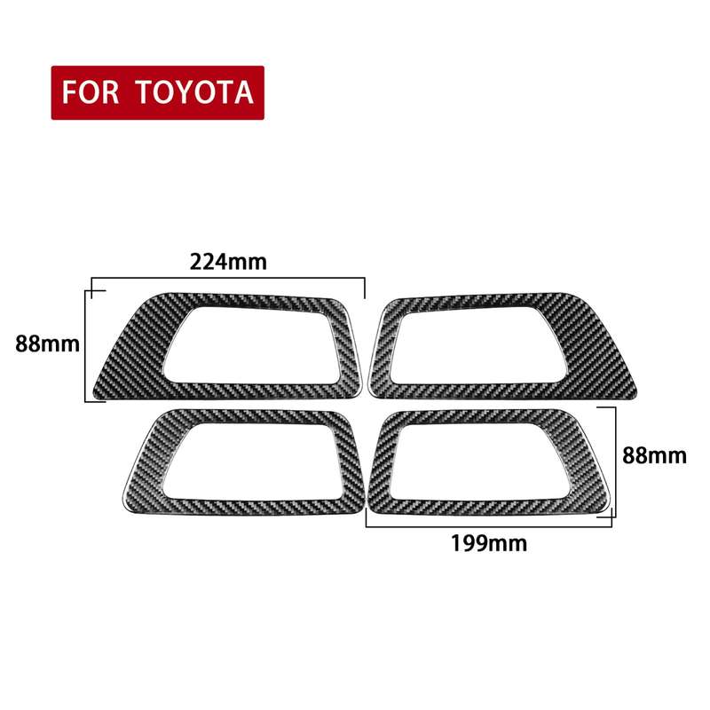 Car Carbon Fiber Inside Door Handle Panel Decorative Sticker for Toyota Highlander 2014-2019, Left D