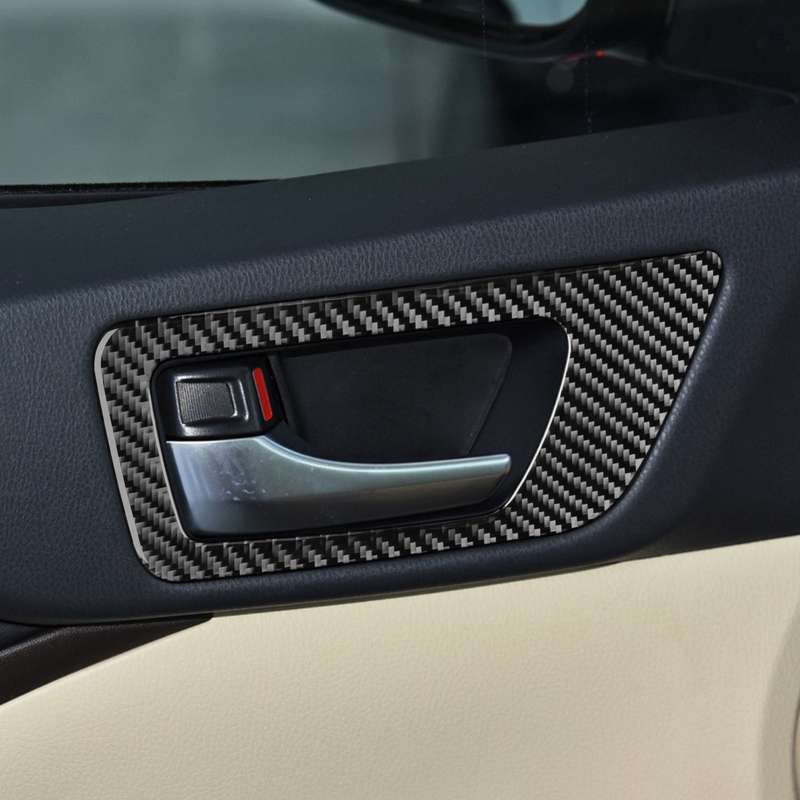 Car Carbon Fiber Inside Door Handle Panel Decorative Sticker for Toyota Highlander 2014-2019, Left D