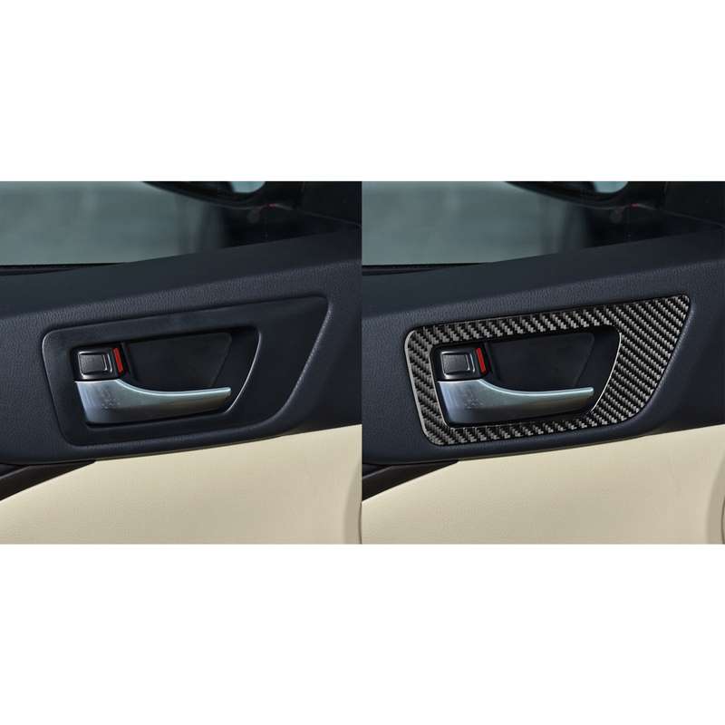 Car Carbon Fiber Inside Door Handle Panel Decorative Sticker for Toyota Highlander 2014-2019, Left D