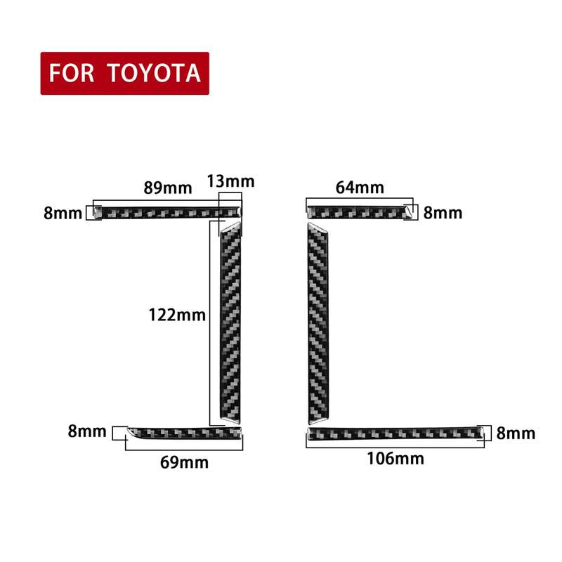 Car Carbon Fiber Central Air Outlet Decorative Sticker for Toyota Highlander 2014-2019, Left Drive