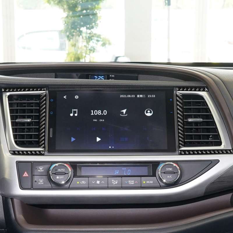 Car Carbon Fiber Central Air Outlet Decorative Sticker for Toyota Highlander 2014-2019, Left Drive