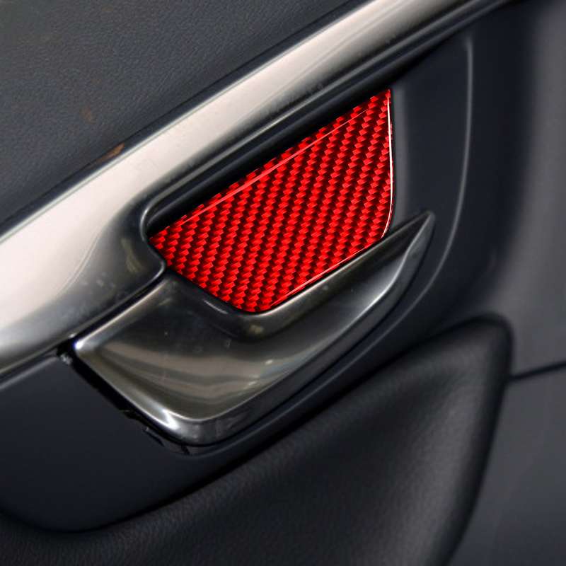 Car Inner Door Bowl Decorative Sticker for Volvo V60 2010-2017, Left and Right Drive (Red)