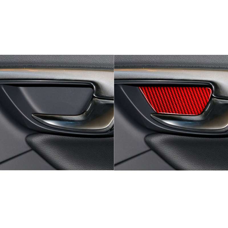 Car Inner Door Bowl Decorative Sticker for Volvo V60 2010-2017, Left and Right Drive (Red)