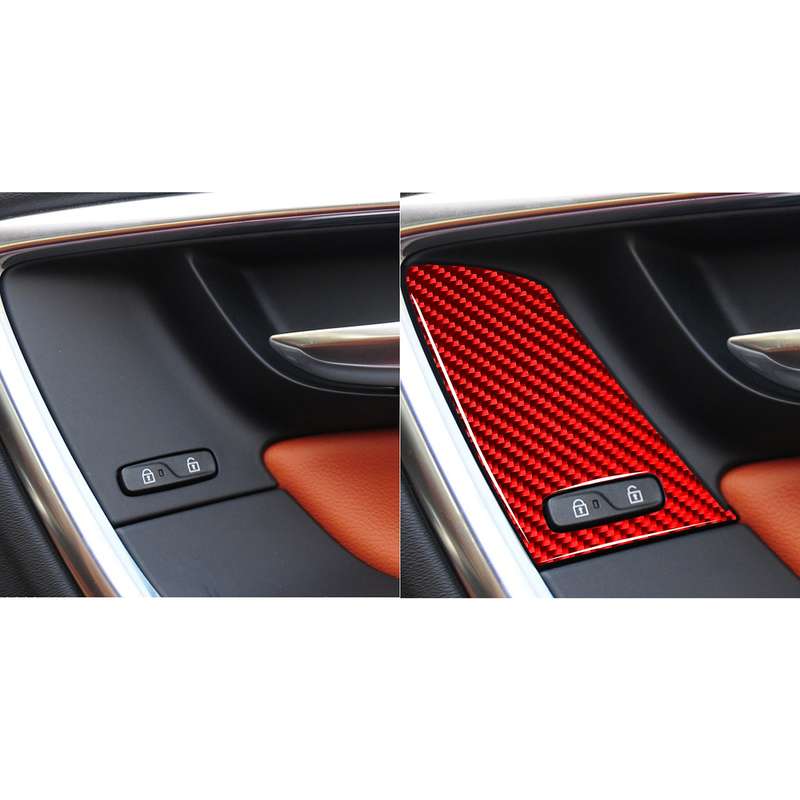 Car Window Lift Button C Decorative Sticker for Volvo V60 2010-2017, Right Drive (Red)
