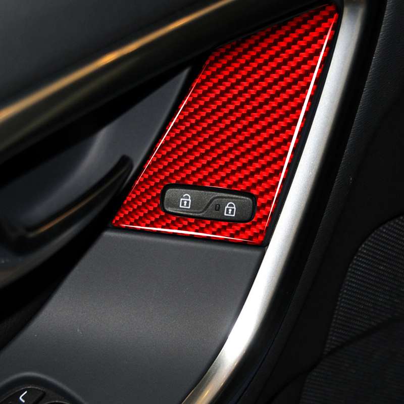 Car Window Lift Button B Decorative Sticker for Volvo V60 2010-2017, Left and Right Drive(Red)