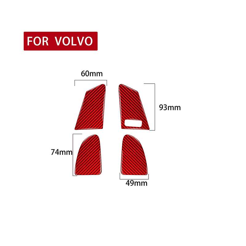 Car Window Lift Button A Decorative Sticker for Volvo V60 2010-2017, Right Drive (Red)