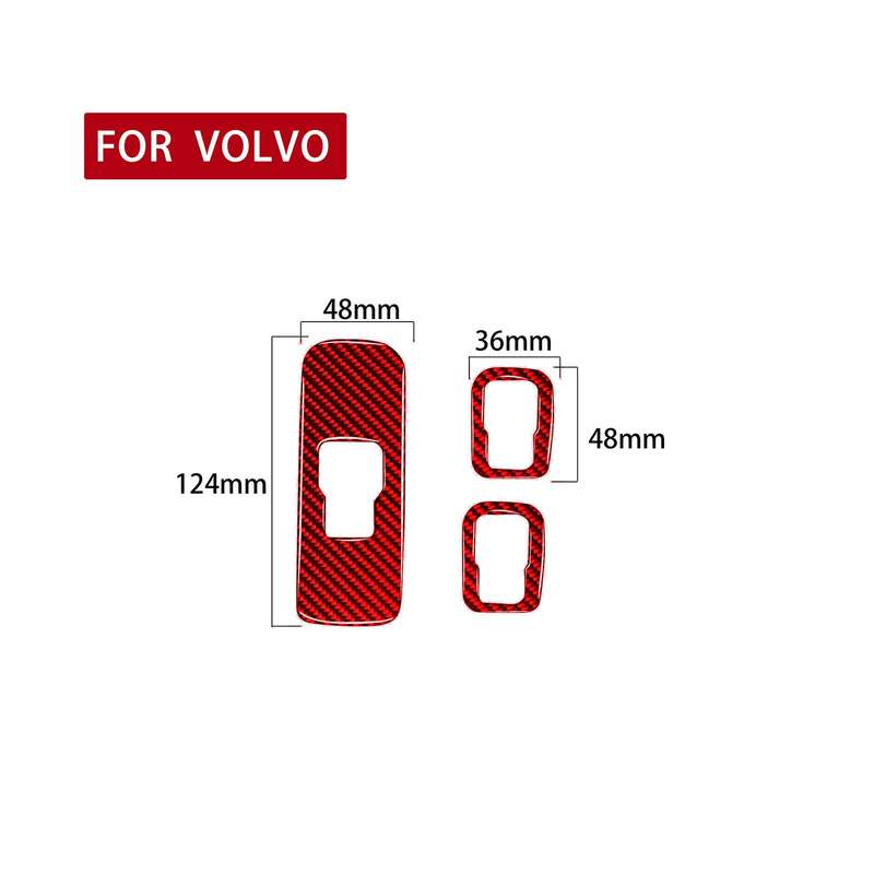 Car Window Lift Button Decorative Sticker for Volvo V60 2010-2017, Right Drive (Red)