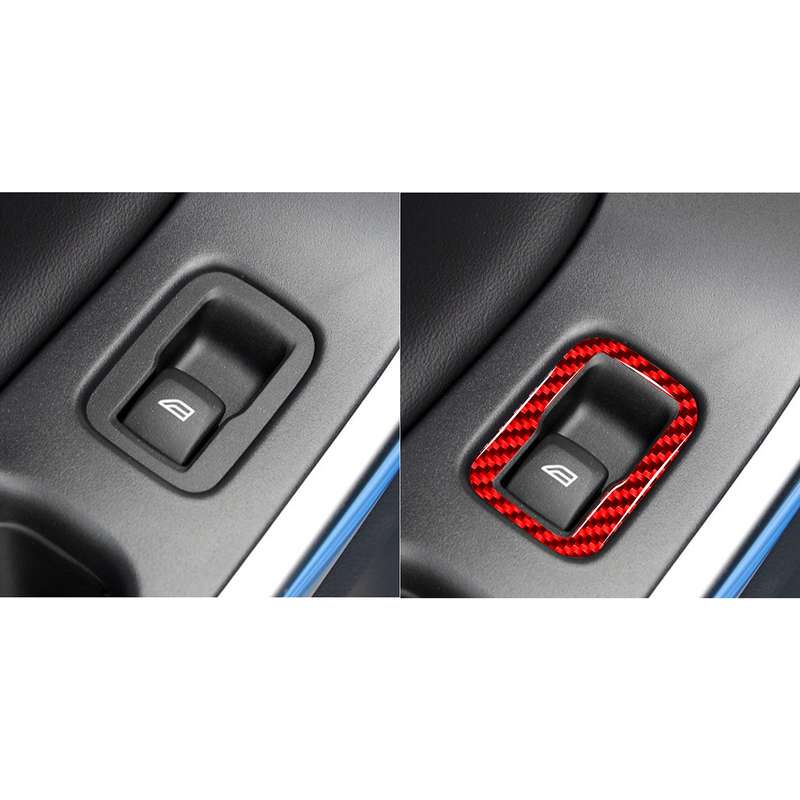 Car Window Lift Button Decorative Sticker for Volvo V60 2010-2017, Right Drive (Red)