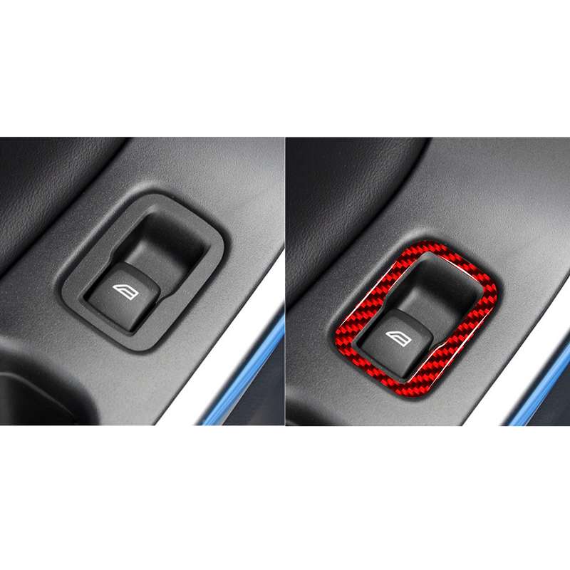 Car Window Lift Button Decorative Sticker for Volvo V60 2010-2017, Left Drive (Red)