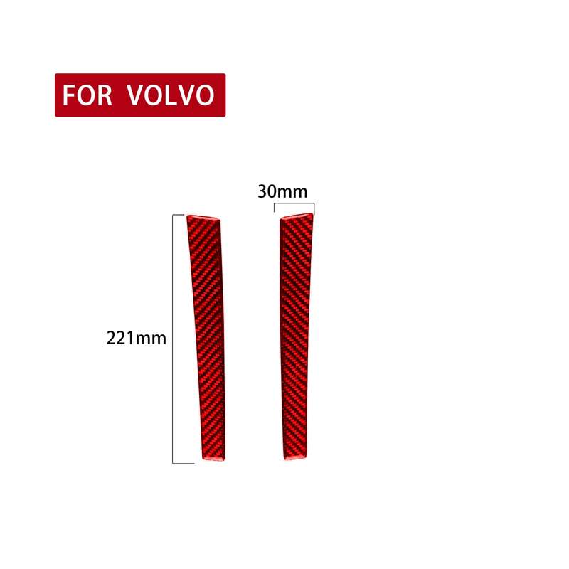 Car Handrail Cup Holder Decorative Sticker for Volvo V60 2010-2017, Left and Right Drive(Red)