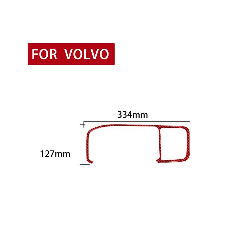 Car Carbon Fiber Navigation Frame Decorative Sticker for Volvo V60 2010-2017, Left Drive(Red)