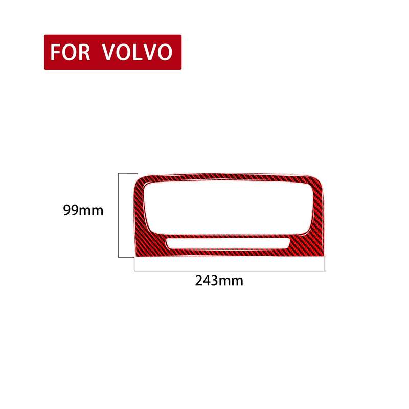 Car Central Control Air Outlet Decorative Sticker for Volvo V60 2010-2017, Left and Right Drive(Red)