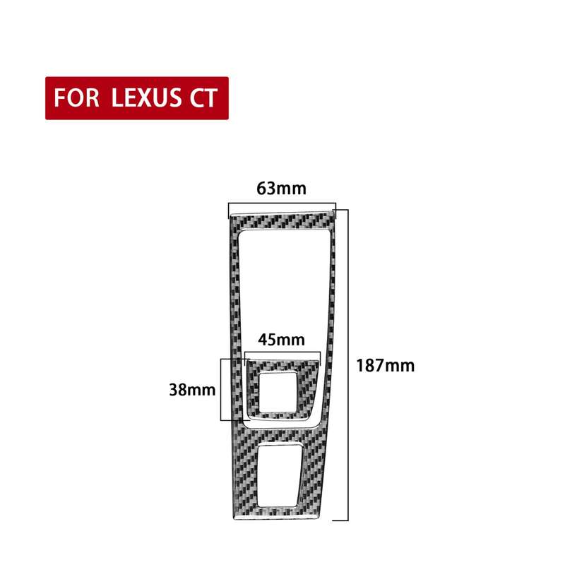 Car Carbon Fiber Gear Panel Decorative Sticker for Lexus CT 2011-2017, Right Drive