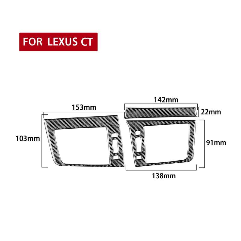 Car Carbon Fiber Left and Right Air Outlet Decorative Sticker for Lexus CT 2011-2017, Right Drive