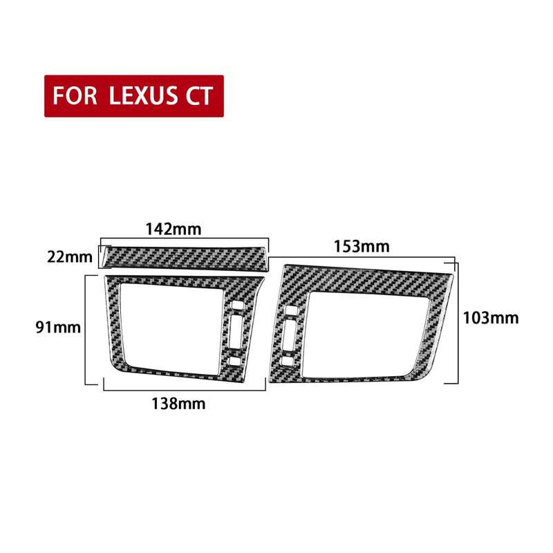 Car Carbon Fiber Left and Right Air Outlet Decorative Sticker for Lexus CT 2011-2017, Left Drive