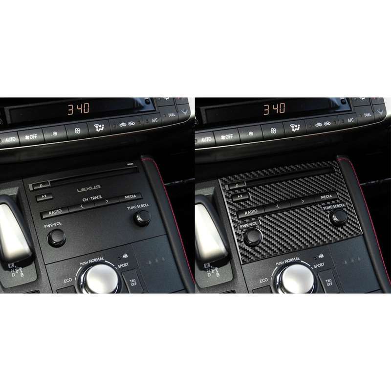 Car Carbon Fiber CD Panel B Decorative Sticker for Lexus CT 2011-2017, Left Drive