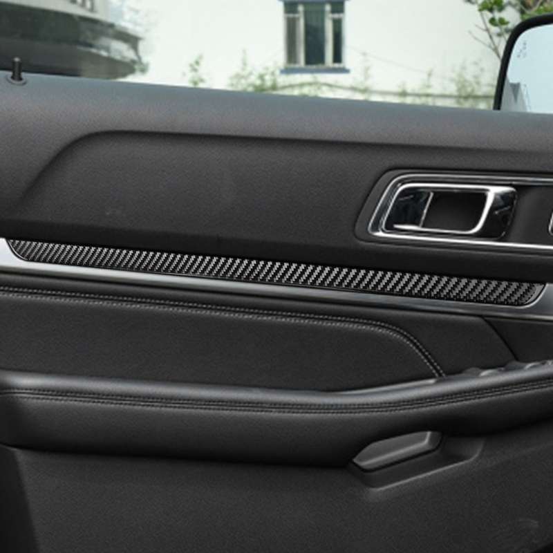 Car Carbon Fiber Threshold Decorative Sticker for Ford Explorer 2016-2019, Left Drive