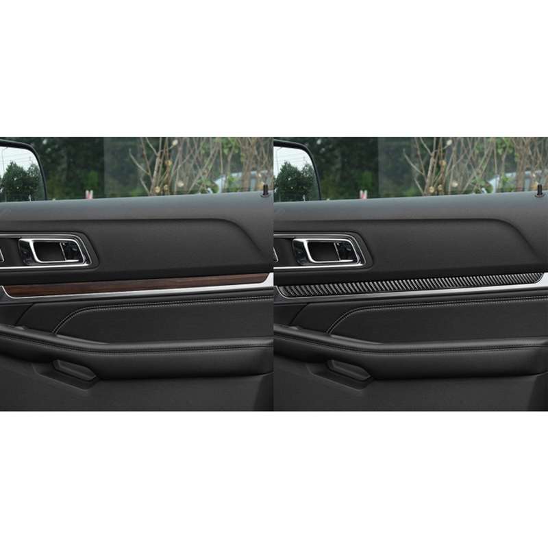 Car Carbon Fiber Threshold Decorative Sticker for Ford Explorer 2016-2019, Left Drive