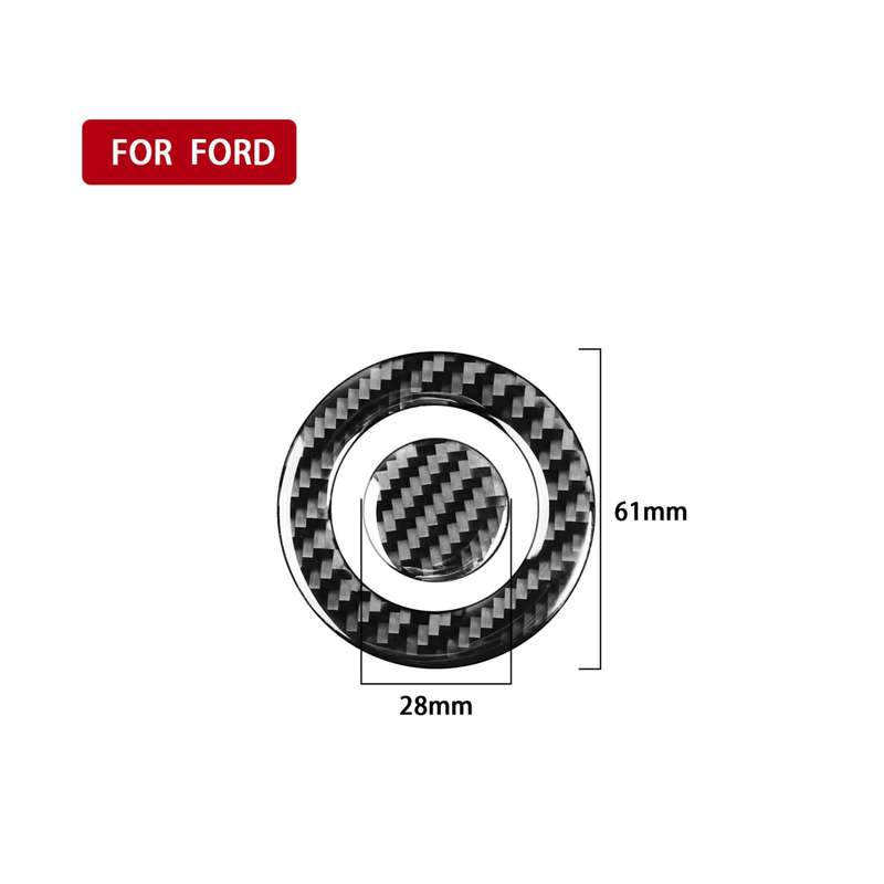 Car Carbon Fiber One-click Start Button Decorative Sticker for Ford Explorer 2013-2019, Left Drive