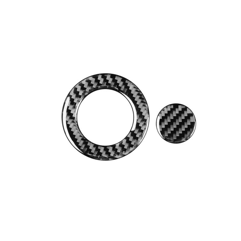 Car Carbon Fiber One-click Start Button Decorative Sticker for Ford Explorer 2013-2019, Left Drive