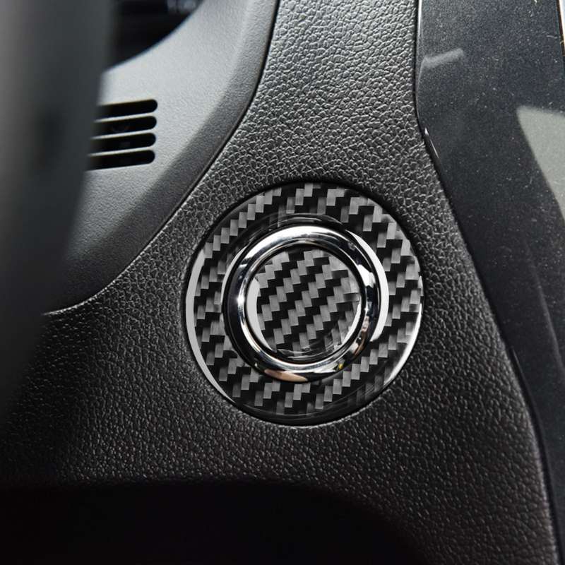 Car Carbon Fiber One-click Start Button Decorative Sticker for Ford Explorer 2013-2019, Left Drive