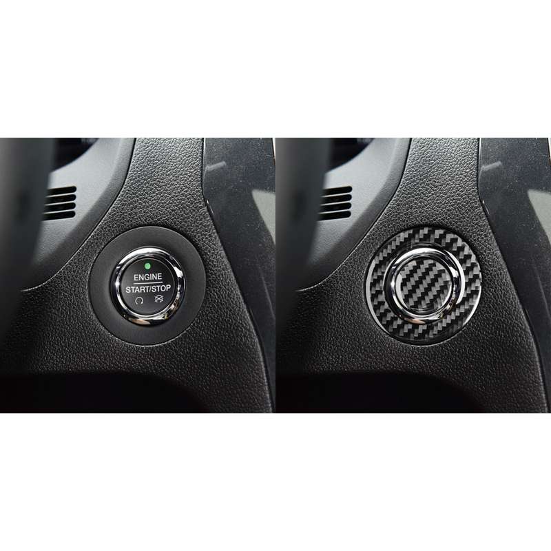 Car Carbon Fiber One-click Start Button Decorative Sticker for Ford Explorer 2013-2019, Left Drive