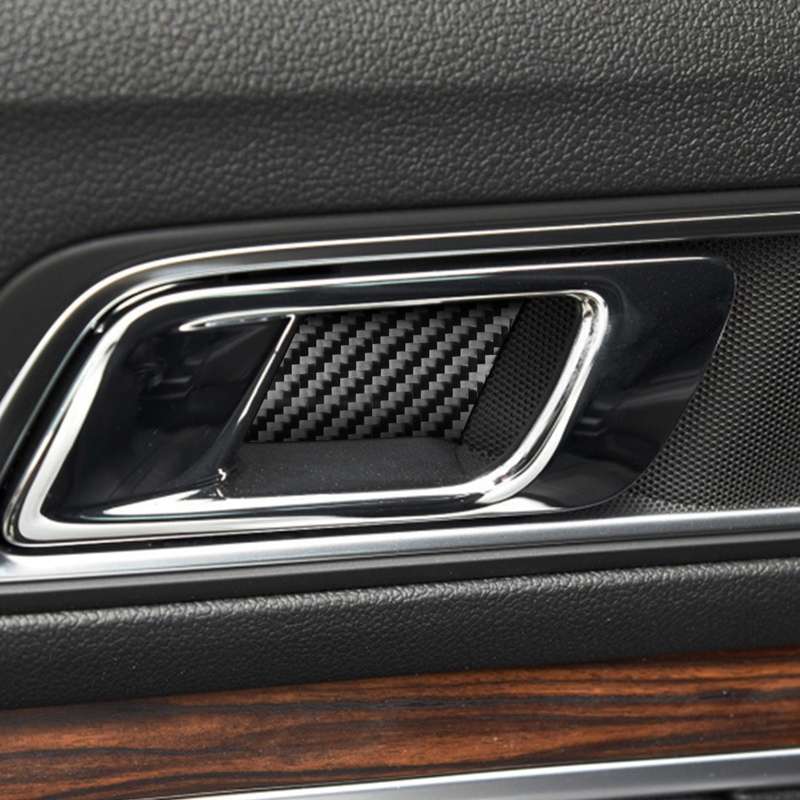 Car Carbon Fiber Inner Door Bowl Decorative Sticker for Ford Explorer 2013-2019, Left Drive