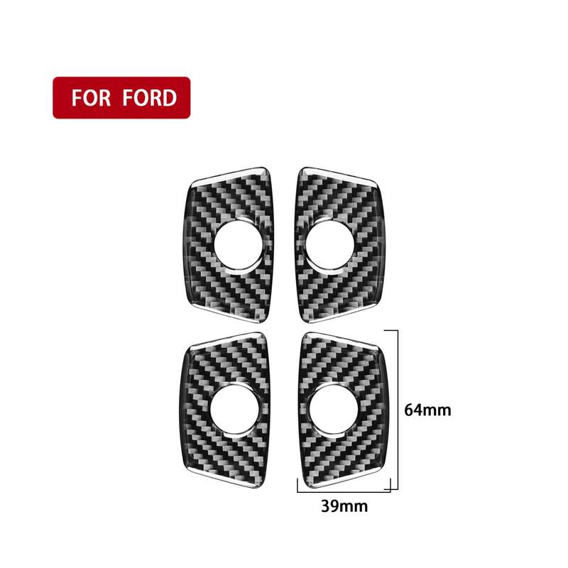 Car Carbon Fiber Door Decorative Sticker for Ford Explorer 2013-2019, Left Drive