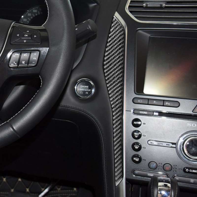 Car Carbon Fiber Central Control Decorative Sticker for Ford Explorer 2013-2019, Left Drive