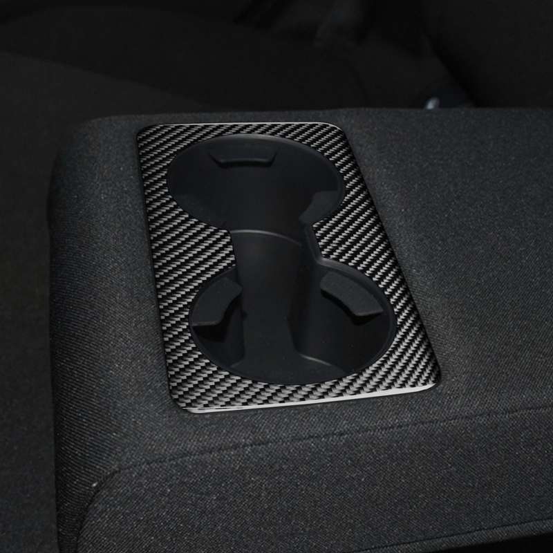 Car Carbon Fiber Rear Water Cup Decorative Sticker for Mazda 3 Axela 2020, Left and Right Drive