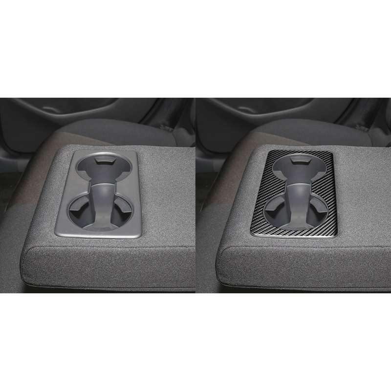 Car Carbon Fiber Rear Water Cup Decorative Sticker for Mazda 3 Axela 2020, Left and Right Drive