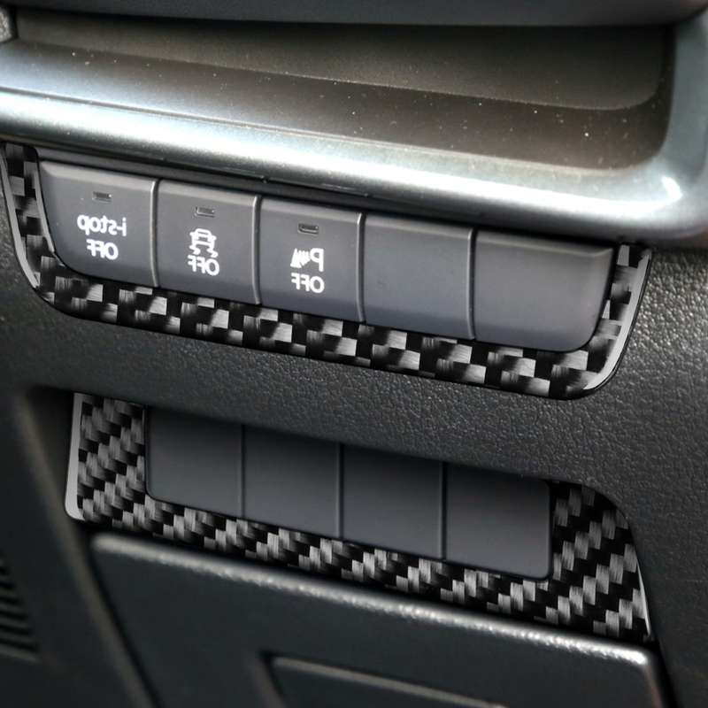 Car Carbon Fiber Headlight Frame Decorative Sticker for Mazda 3 Axela 2020, Right Drive
