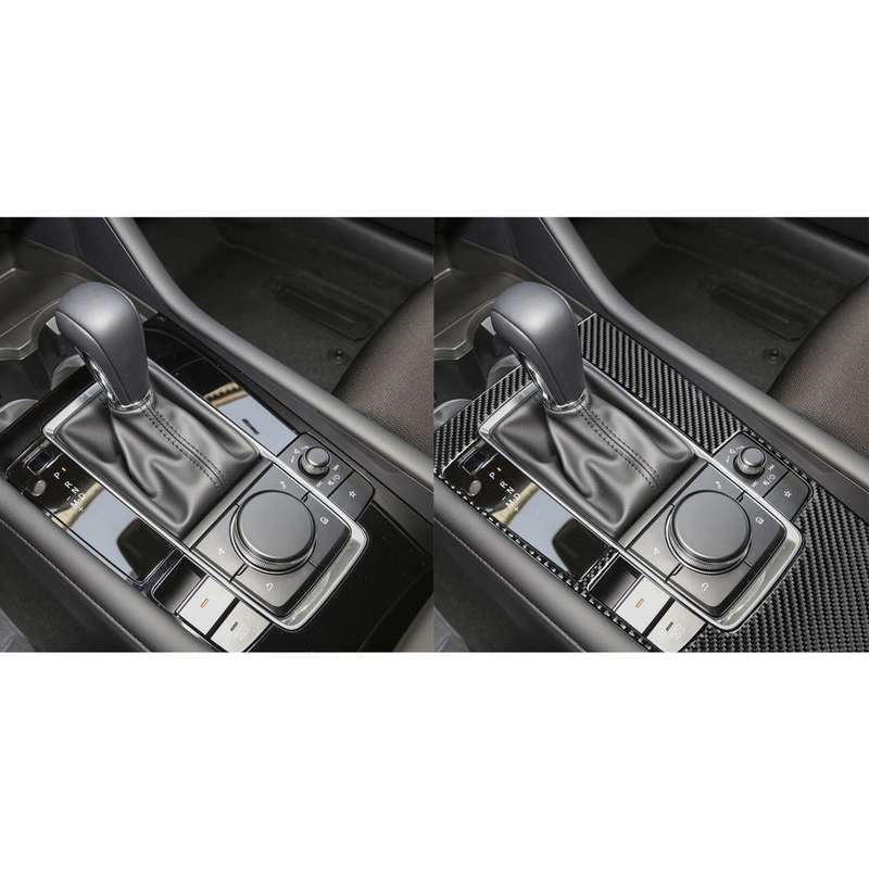 Car Carbon Fiber Central Control Gear Panel Decorative Sticker for Mazda 3 Axela 2020, Left Drive