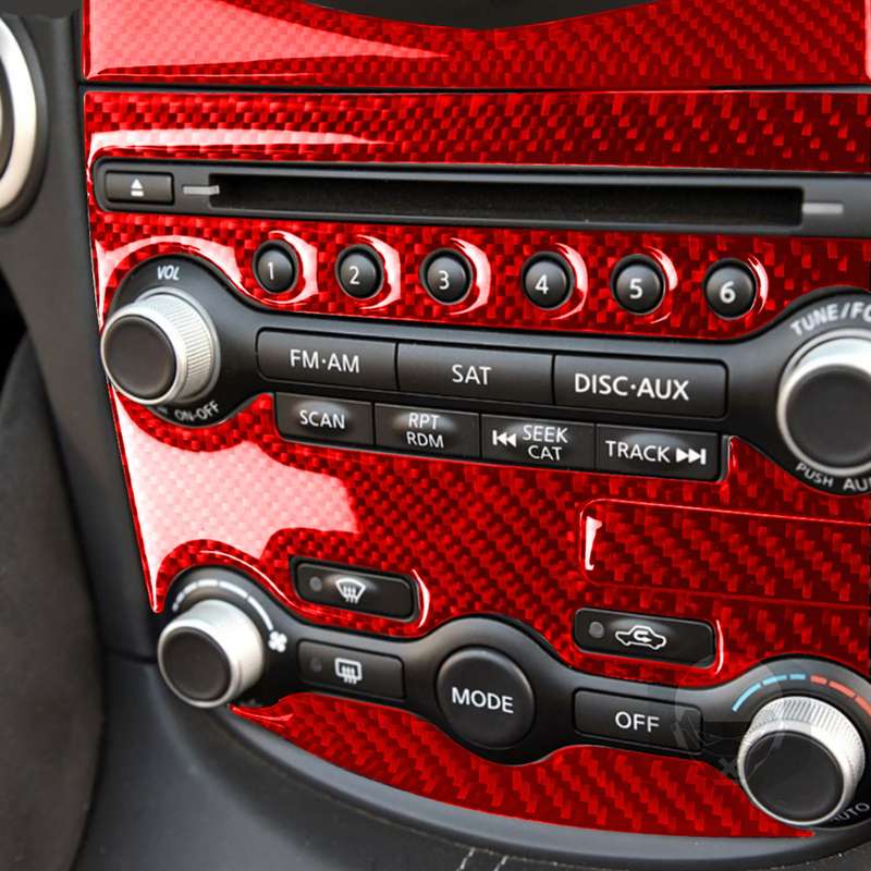 5 in 1 Car Carbon Fiber Air Conditioning Adjustment Panel Decorative Sticker for Nissan 370Z / Z34 2