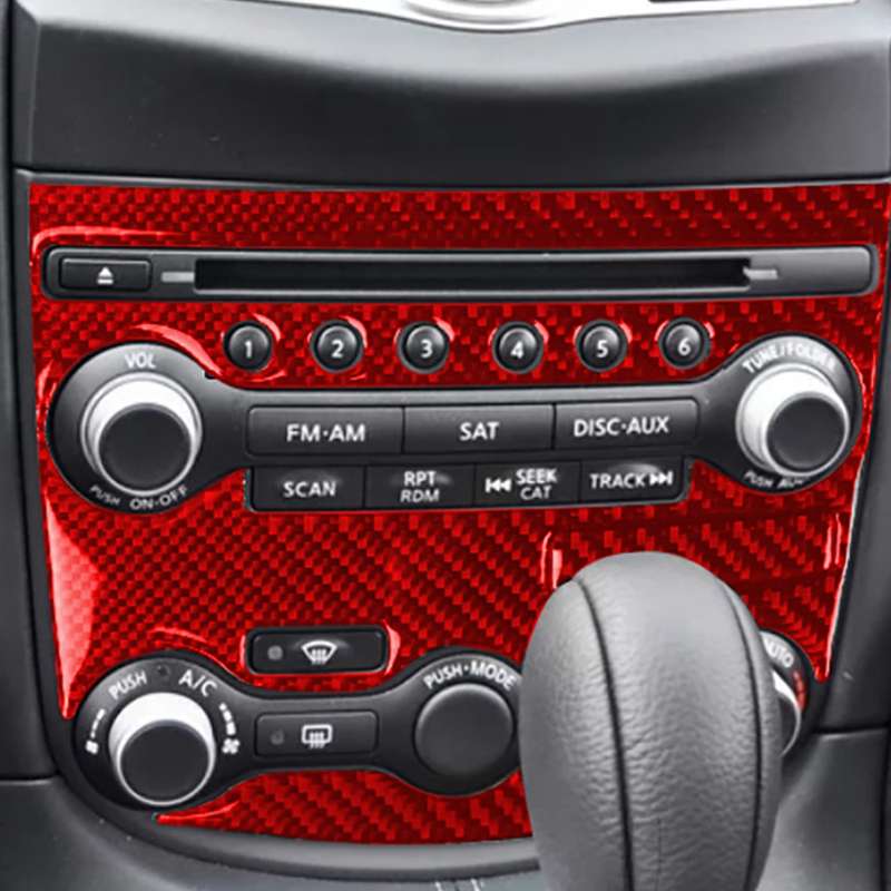 3 in 1 Car Carbon Fiber Air Conditioning Adjustment Panel Decorative Sticker for Nissan 370Z / Z34 2