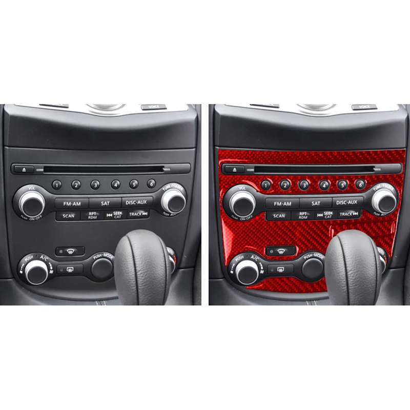 3 in 1 Car Carbon Fiber Air Conditioning Adjustment Panel Decorative Sticker for Nissan 370Z / Z34 2