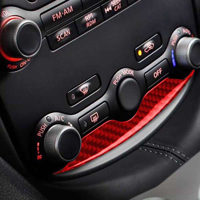 Car Carbon Fiber Air Conditioning Adjustment Panel Decorative Strip for Nissan 370Z / Z34 2009-, Lef