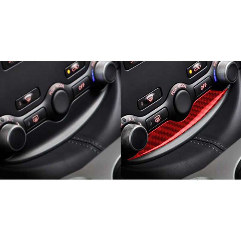 Car Carbon Fiber Air Conditioning Adjustment Panel Decorative Strip for Nissan 370Z / Z34 2009-, Lef