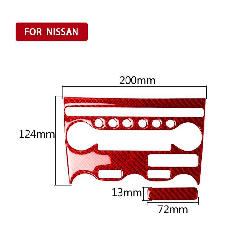 2 in 1 Car Carbon Fiber Air Conditioning Adjustment Panel Decorative Sticker for Nissan 370Z / Z34 2