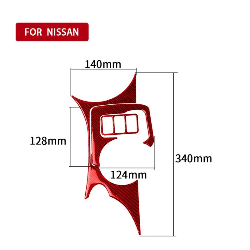 3 in 1 Car Carbon Fiber Center Console Water Cup Holder Panel Decorative Sticker for Nissan 370Z / Z