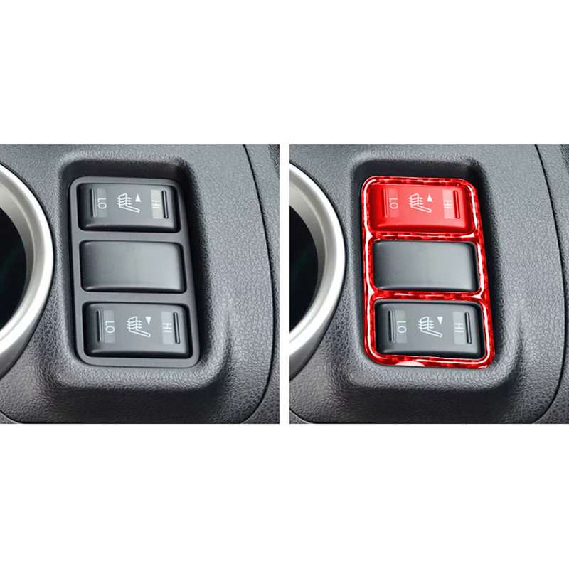 Car Carbon Fiber Central Control Heating Button Frame Decorative Sticker for Nissan 370Z / Z34 2009-
